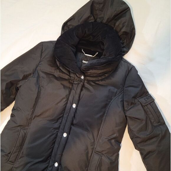 DKNY puffer trench coat women's large - Picture 9 of 11